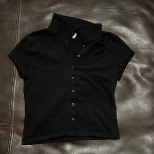 No Boundaries Black Button-Down Women's Shirt